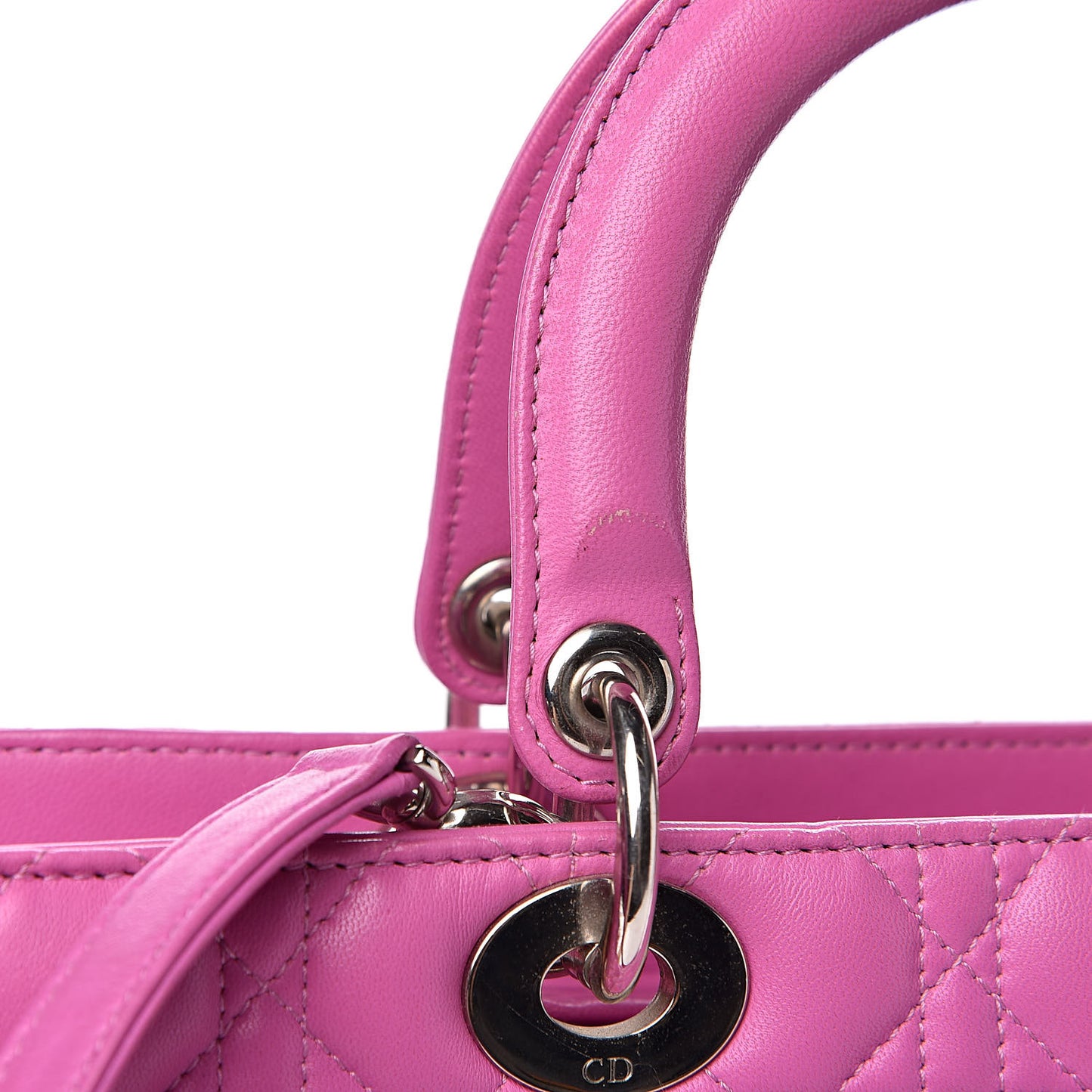 Lambskin Cannage Large Lady Dior Pink