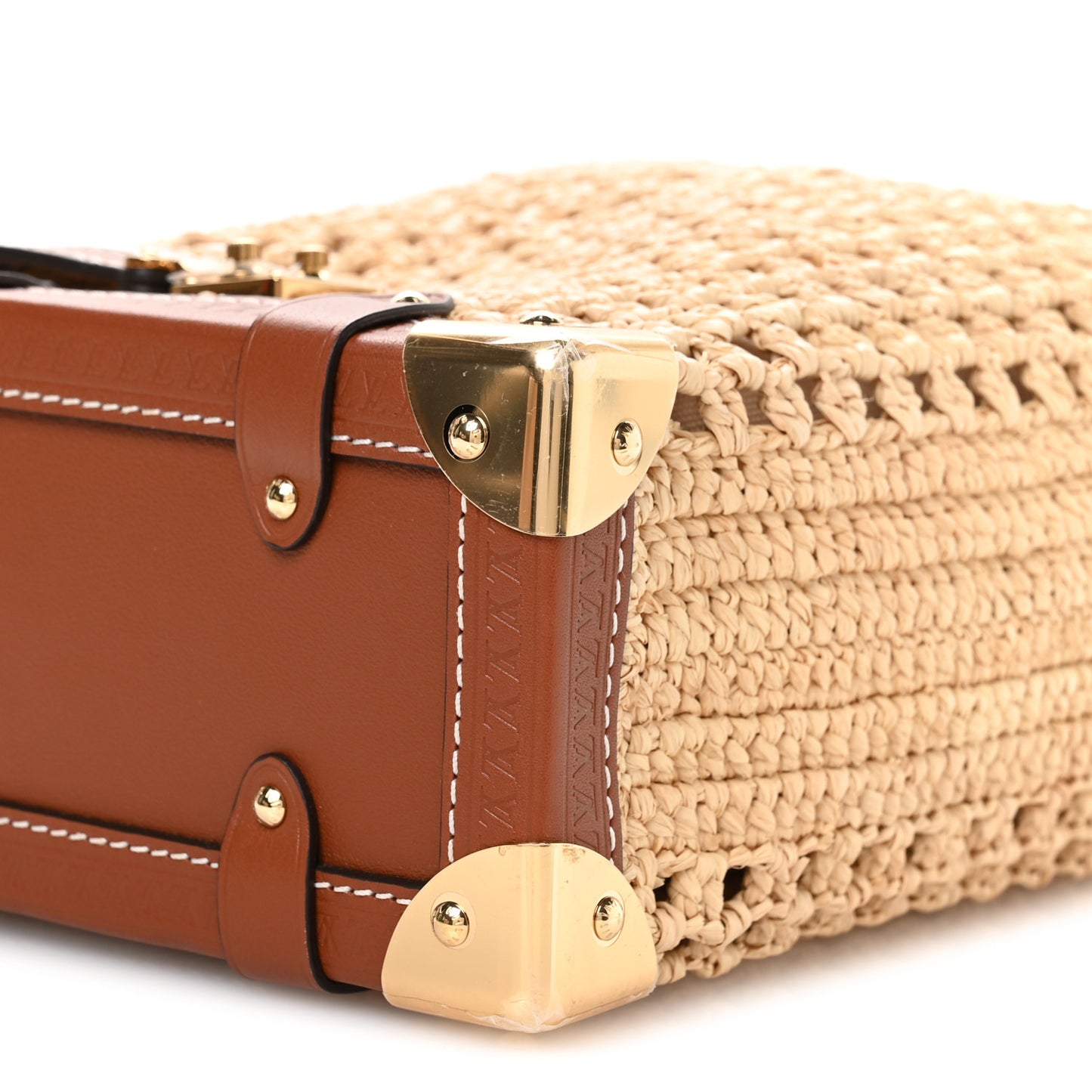 Raffia Side Trunk MM Natural Brown
