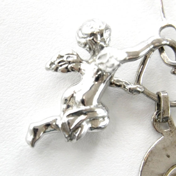 Cupid Heart Earrings Silver