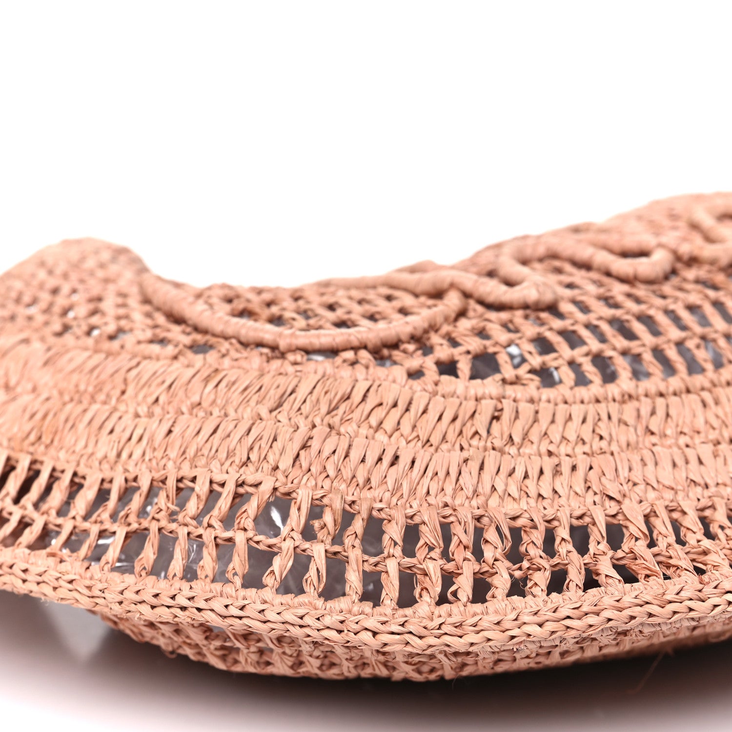 Chloe Raffia Calfskin Summer Banana Hobo Summery Beige 8 of 10