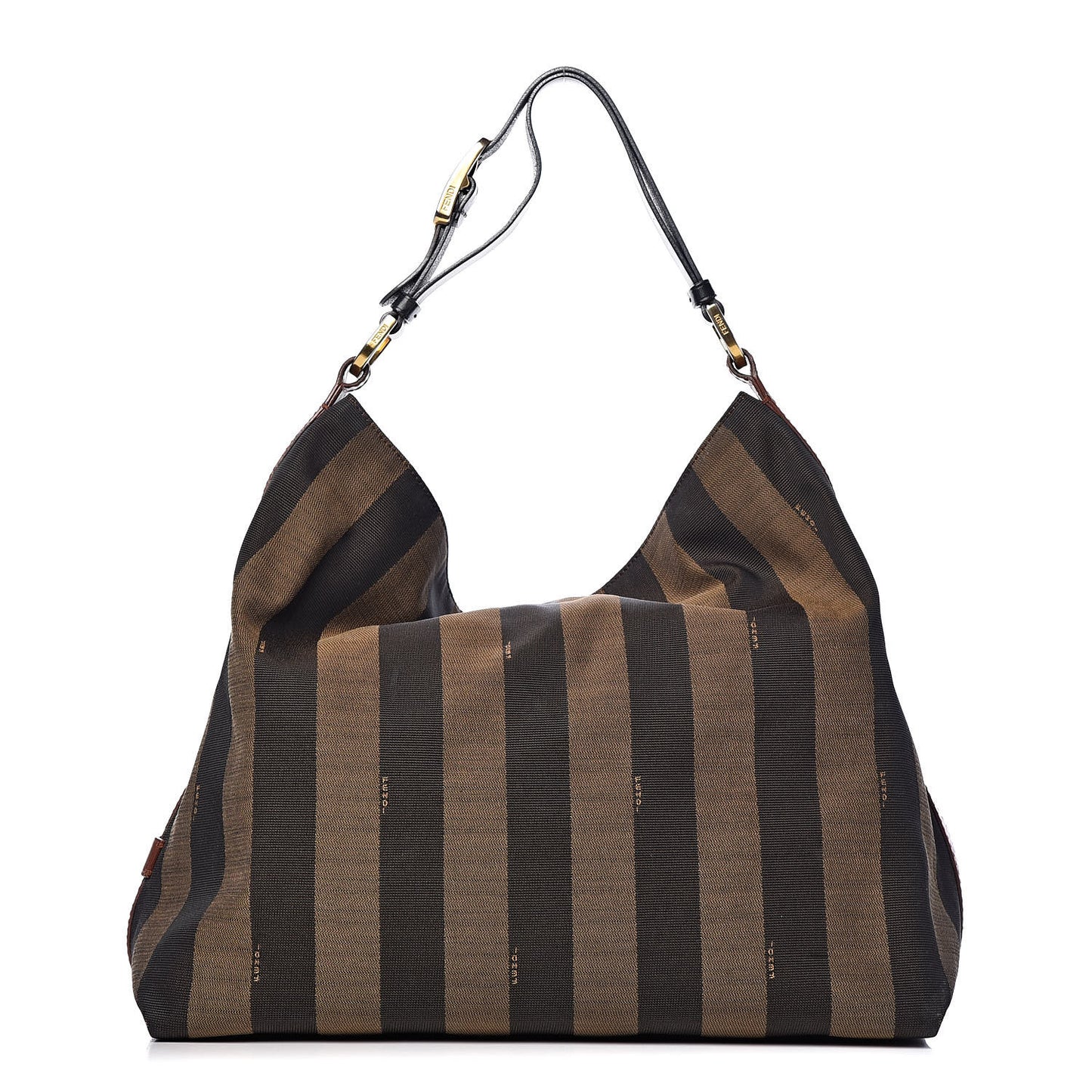 Pequin Cuoio Vegetale Large Hobo Tobacco Black Cuoio