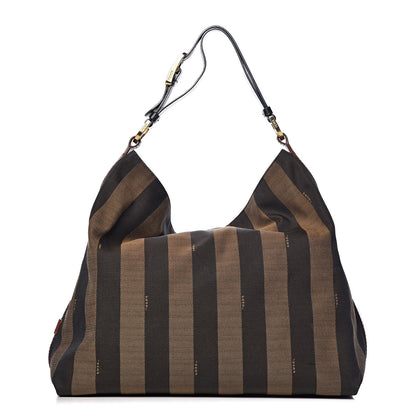 Fendi Pequin Cuoio Vegetale Large Hobo Tobacco Black Cuoio 1 of 18