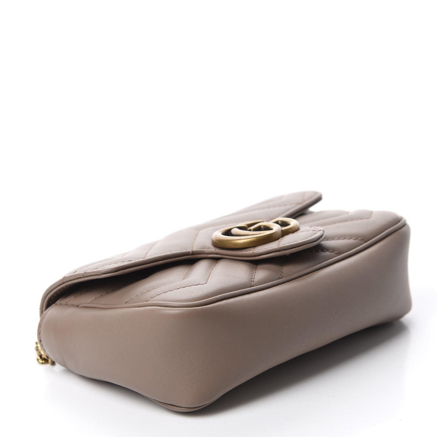 Calfskin Matelasse Super Mini GG Marmont Shoulder Bag Porcelain Rose