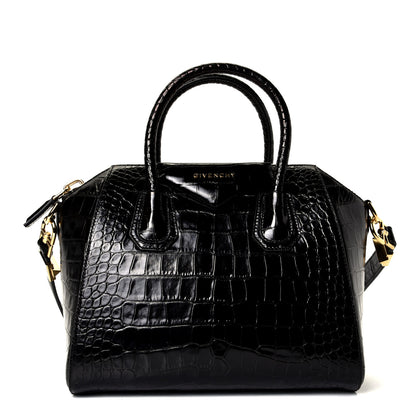 Givenchy Calfskin Crocodile Embossed Small Antigona Black 1 of 4