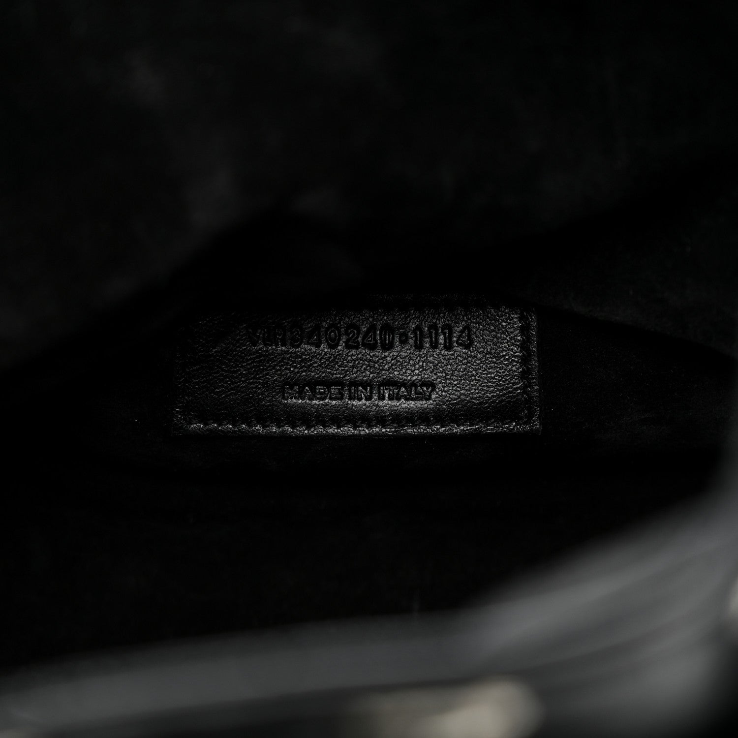 Saint Laurent Calfskin Crocodile Embossed Small Emmanuelle Bucket Bag Black 7 of 12