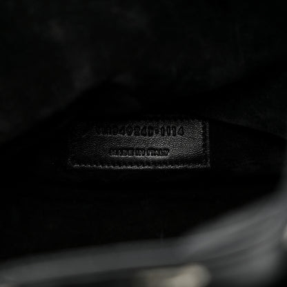 Saint Laurent Calfskin Crocodile Embossed Small Emmanuelle Bucket Bag Black 7 of 12