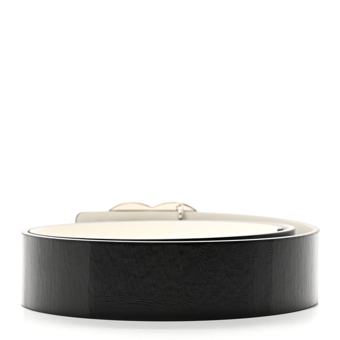 Patent Calfskin CC Reversible Belt 85 34 Black White