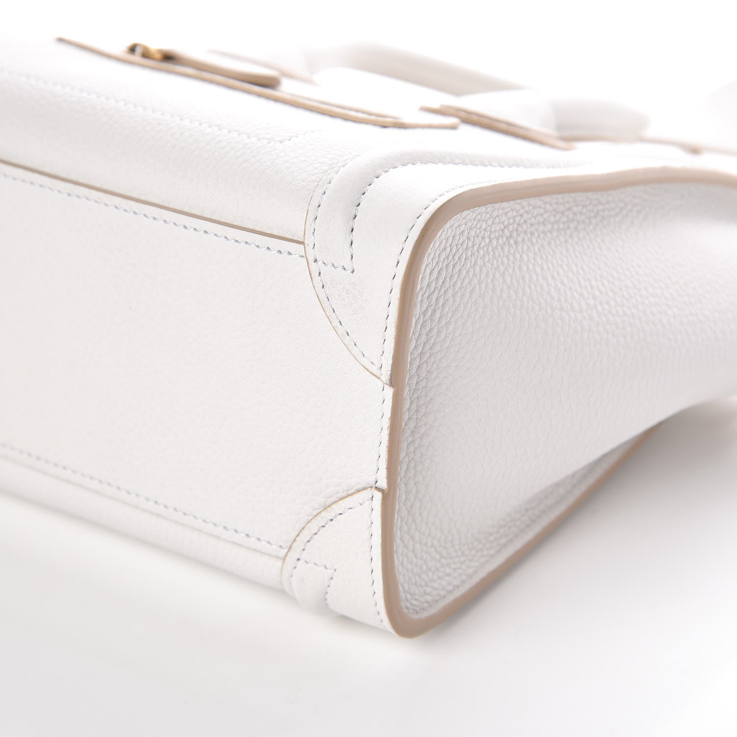 Celine Drummed Calfskin Nano Luggage White 10 of 10
