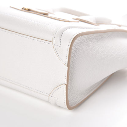 Celine Drummed Calfskin Nano Luggage White 10 of 10