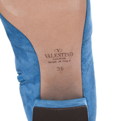 Valentino Garavani Suede Stretch 60mm Ankle Boots 36 Light Blue 6 of 9