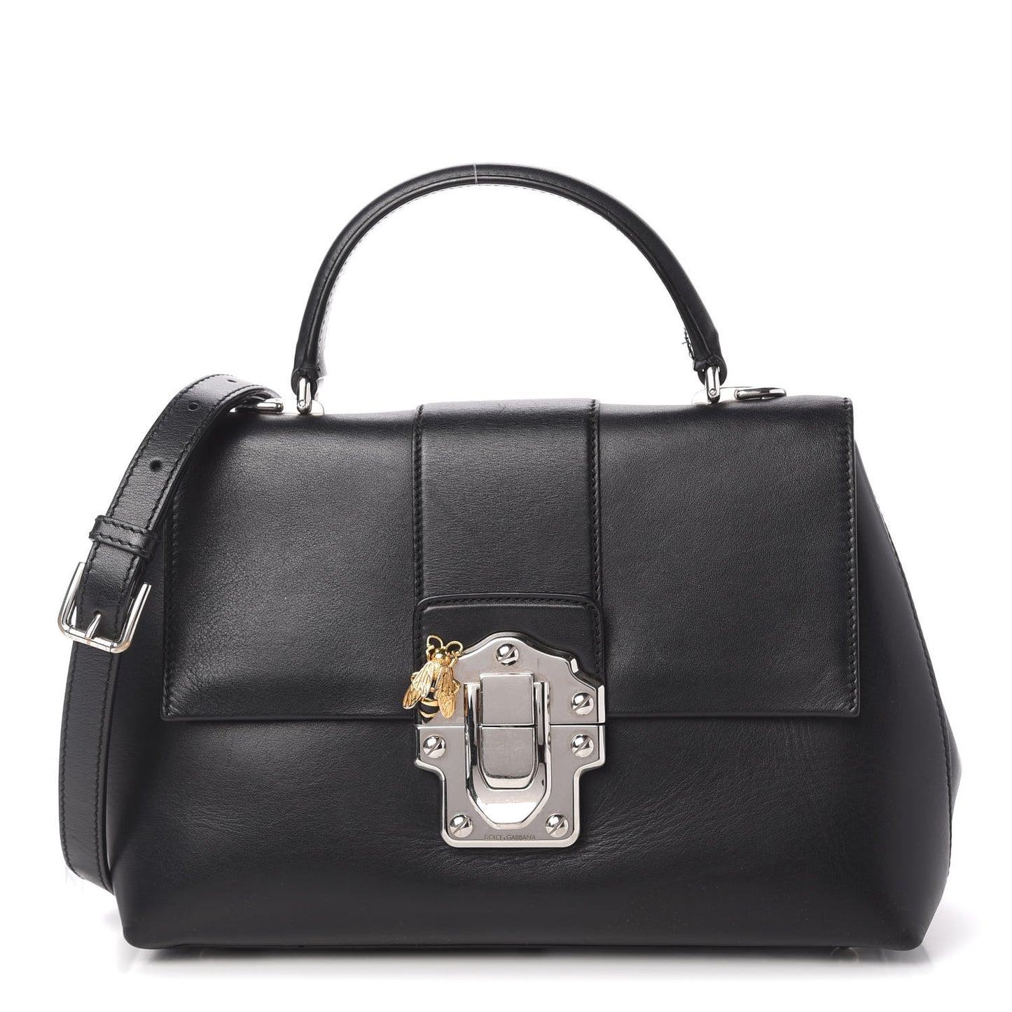 Calfskin Small Lucia Satchel Black