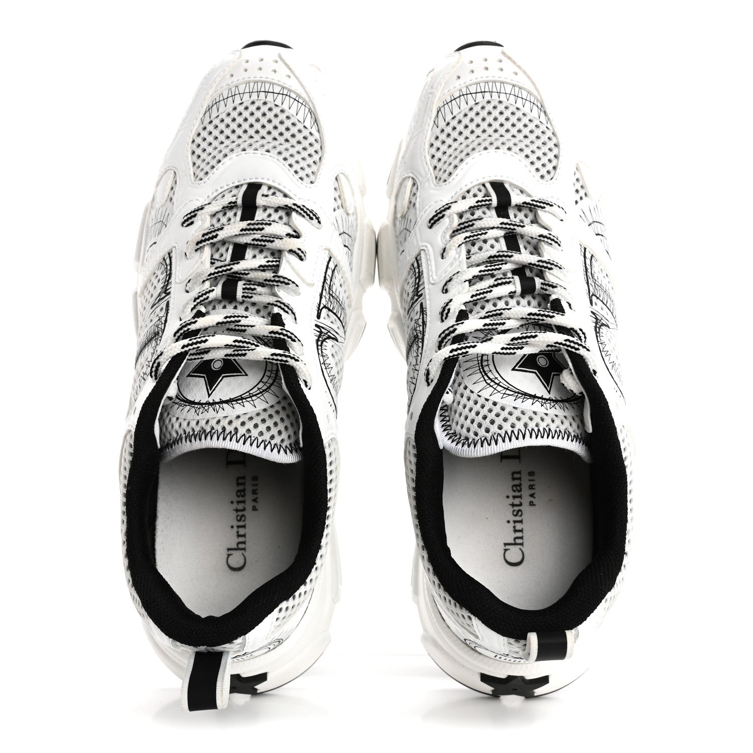 Christian Dior Technical Mesh Dior Chrono Sneakers 37 White Black