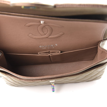 Chanel Iridescent Goatskin Quilted Medium Double Flap Bronze 5 of 10