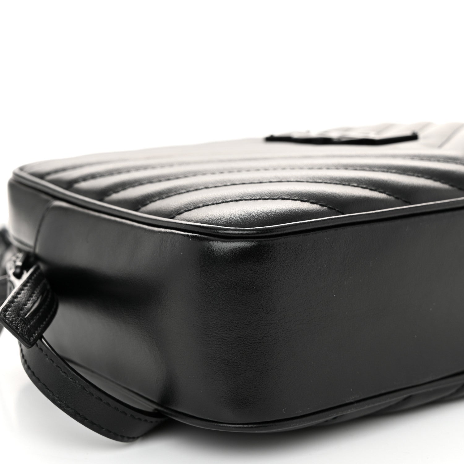 Saint Laurent Calfskin Matelasse Monogram Monochrome Lou Camera Bag Black 9 of 10