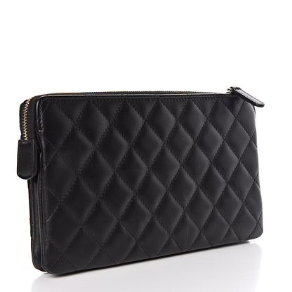 Chanel Lambskin Quilted Small Zipped Pouch Black 3 of 9