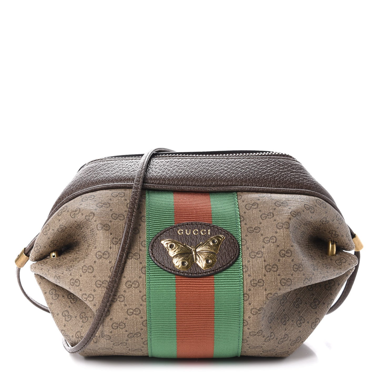 Mini Vintage GG Supreme Monogram Web Butterfly New Candy Crossbody Beige New Acero
