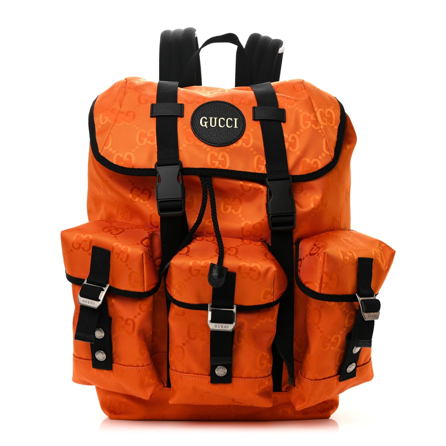 Econyl Nylon Monogram Off The Grid Utility Pocket Backpack Carrot Orange Black