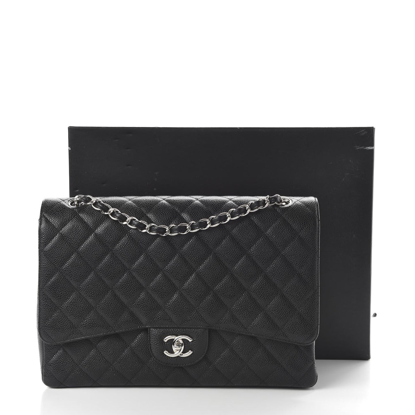 Caviar Quilted Maxi Single Flap Black