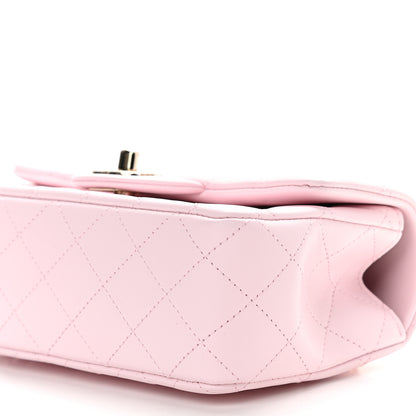 Chanel Lambskin Quilted Mini Top Handle Rectangular Flap Light Pink 9 of 9