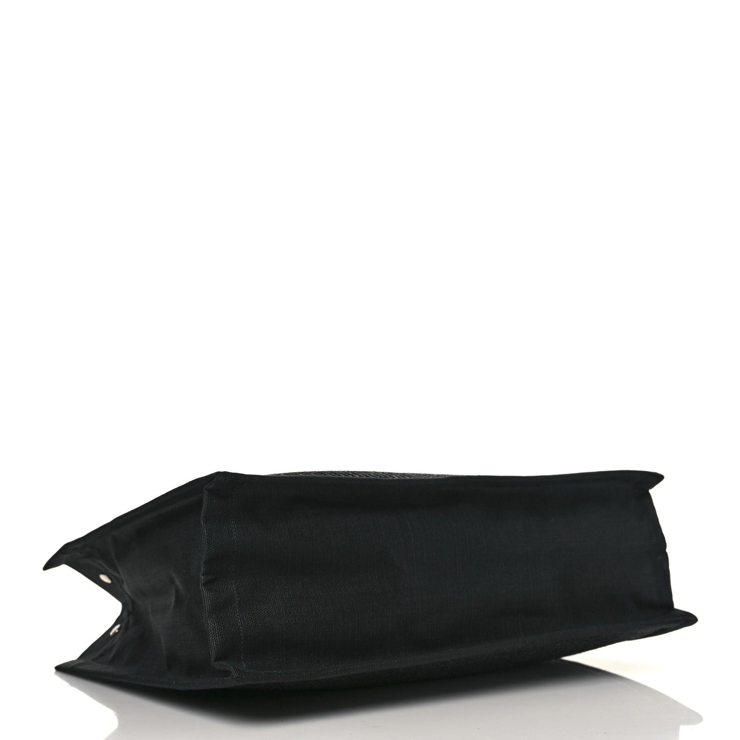 Raffia Linen Calfskin Rive Gauche Tote Black