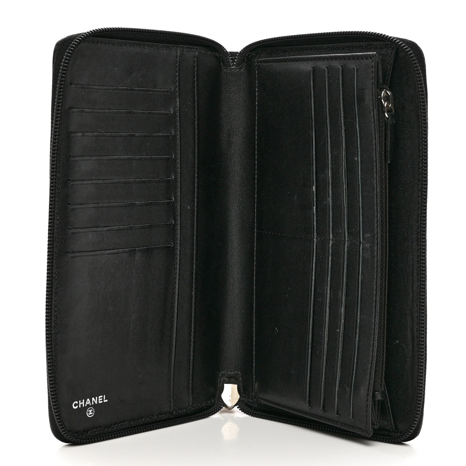 Chanel Caviar Large Timeless CC Zip Around Organizer Wallet Black 5 of 9