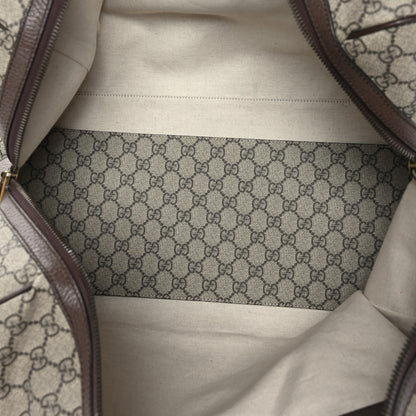 Gucci GG Supreme Monogram Textured Dollar Calfskin Web Medium Ophidia Carry-On Duffle Bag Beige Ebony New Acero 5 of 12