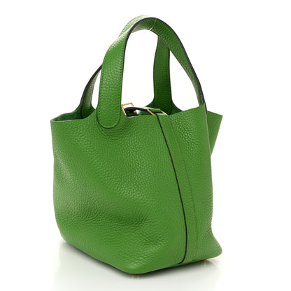 Hermes Taurillon Clemence Picotin Lock 18 PM Vert Yucca 3 of 11
