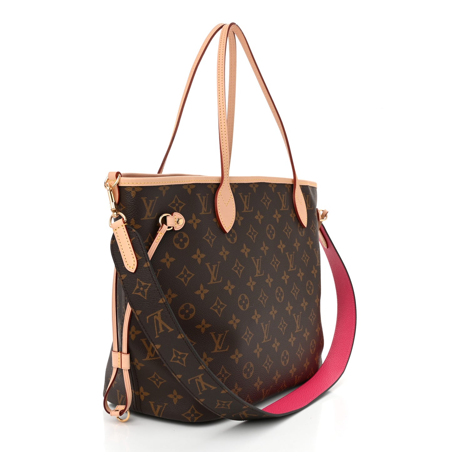 Monogram Inside Out Neverfull Bandouliere MM Rose Pondichery
