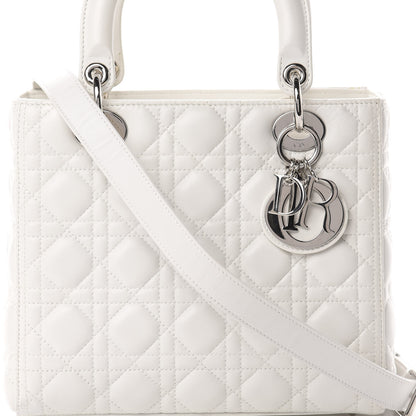 Christian Dior Lambskin Cannage Medium Lady Dior White 8 of 13
