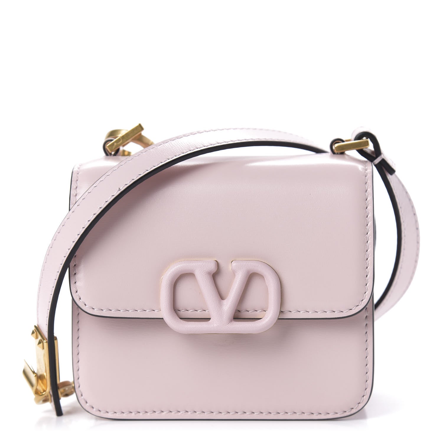 Valentino Garavani Smooth Calfskin Micro VSling Shoulder Bag Rose Quartz 1 of 9