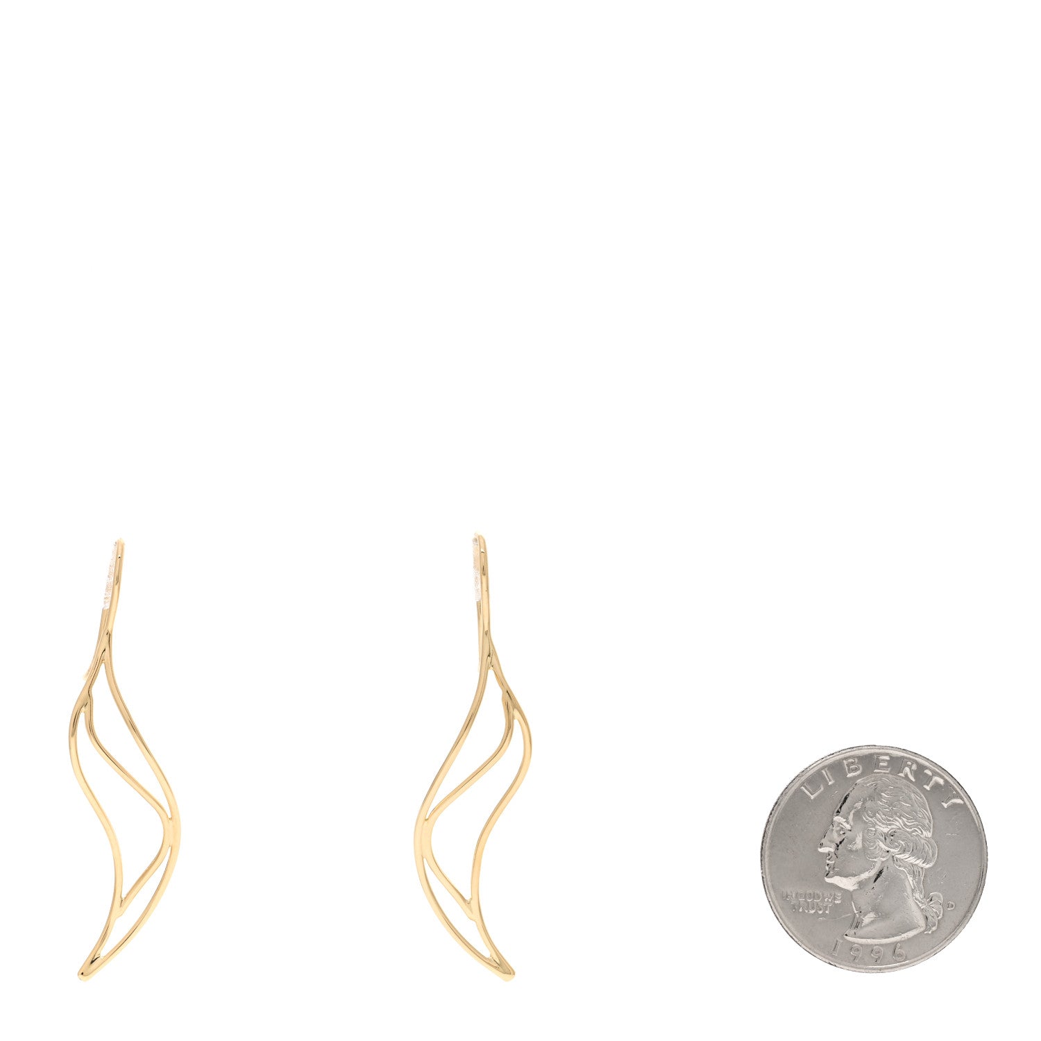 Tiffany 18K Yellow Gold Elsa Peretti Wave Earrings 2 of 5