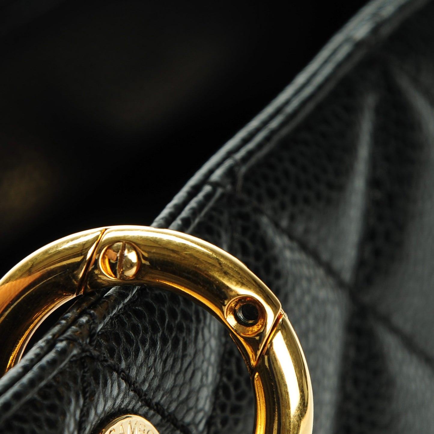 Caviar Quilted Grand Shopping Tote GST Black