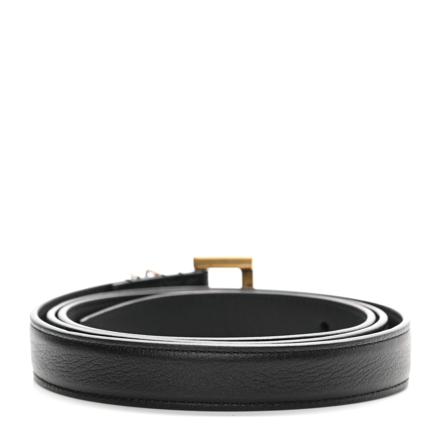Smooth Calfskin Monogram Square Buckle Belt 95 38 Black
