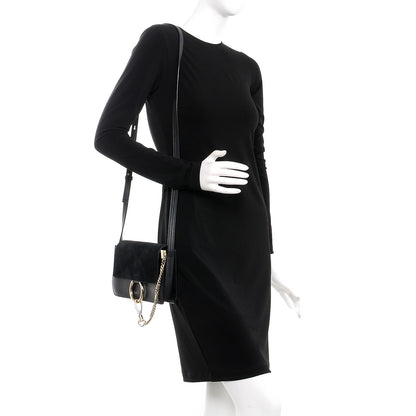 Chloe Suede Calfskin Small Faye Shoulder Bag Black 2 of 8