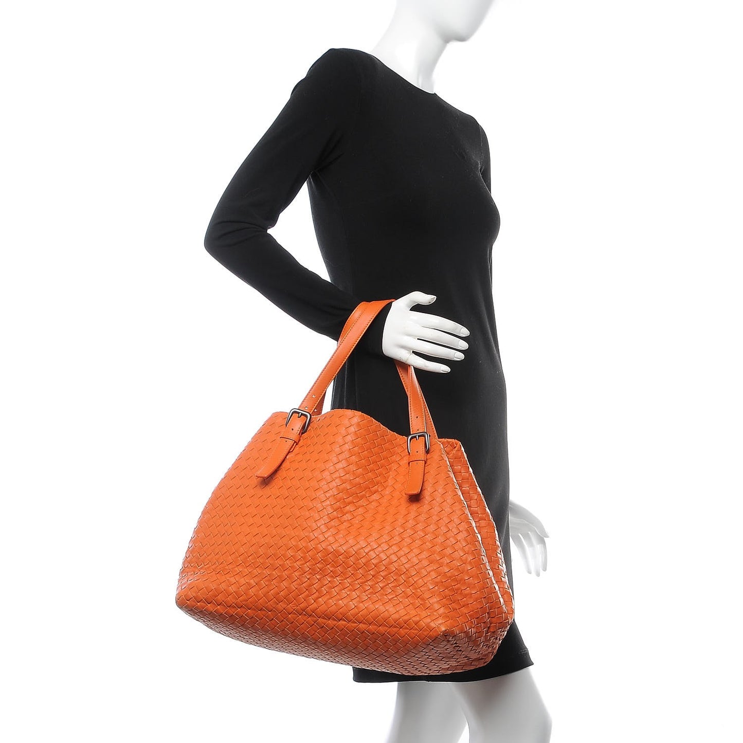 Nappa Intrecciato Large Seamless Tote Orange