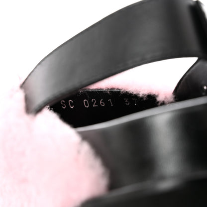 Louis Vuitton Shearling Paseo Sandals 37 Pink 6 of 9