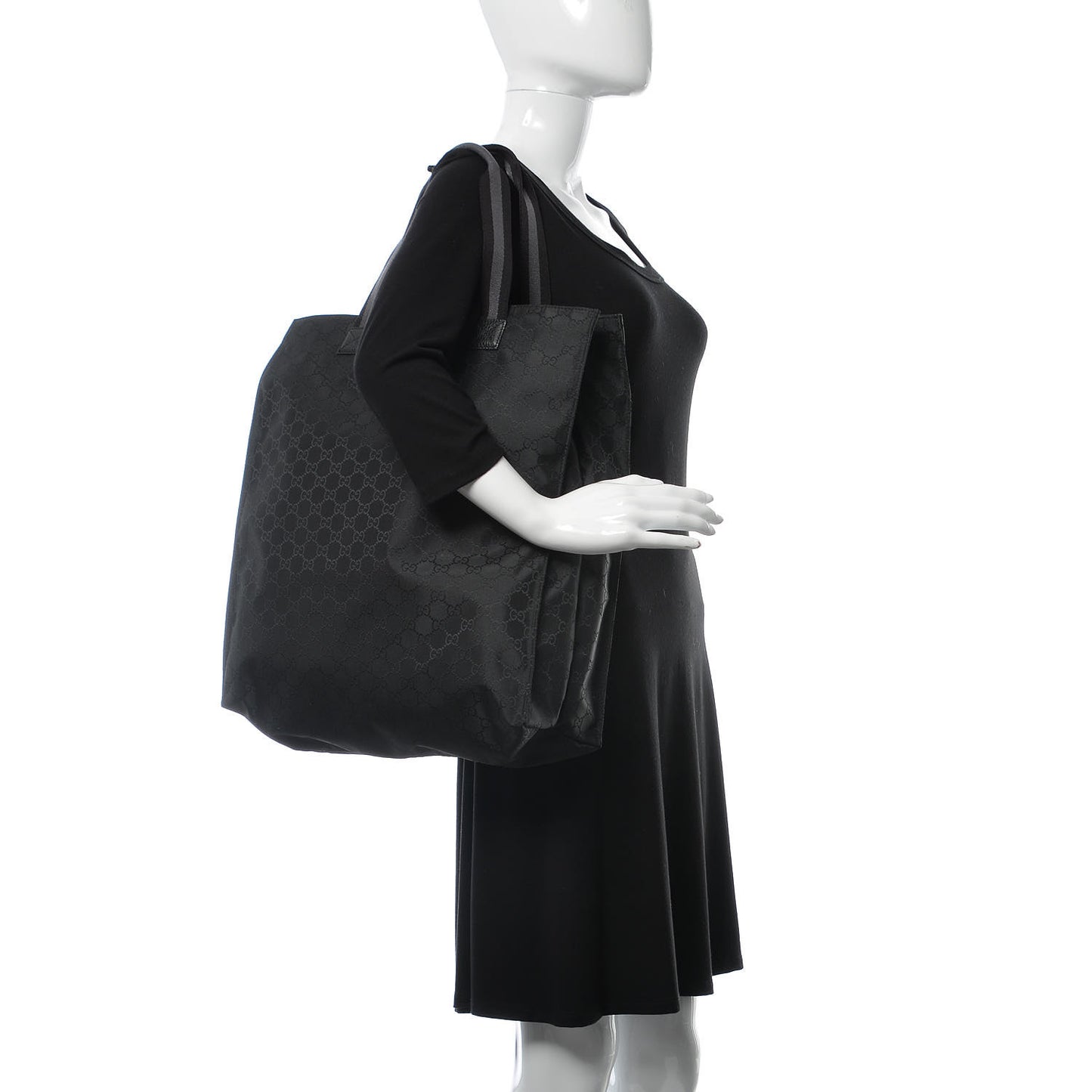 Nylon Monogram Vertical Tote Black