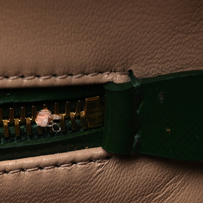 Prada Saffiano Vernice Pyramid Bag Larice Sabbia 9 of 10