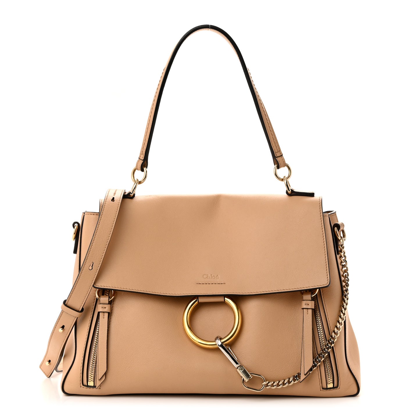Calfskin Medium Faye Day Shoulder Bag Blush Nude