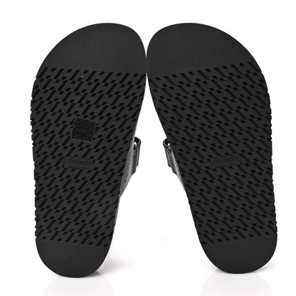 Hermes Calfskin Womens Chypre Sandals 36.5 Black 5 of 10