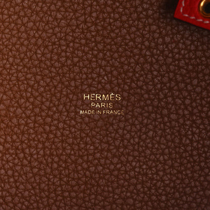 Hermes Taurillon Clemence Picotin Lock Picotin 18 PM Rouge De Coeur Gold 6 of 10