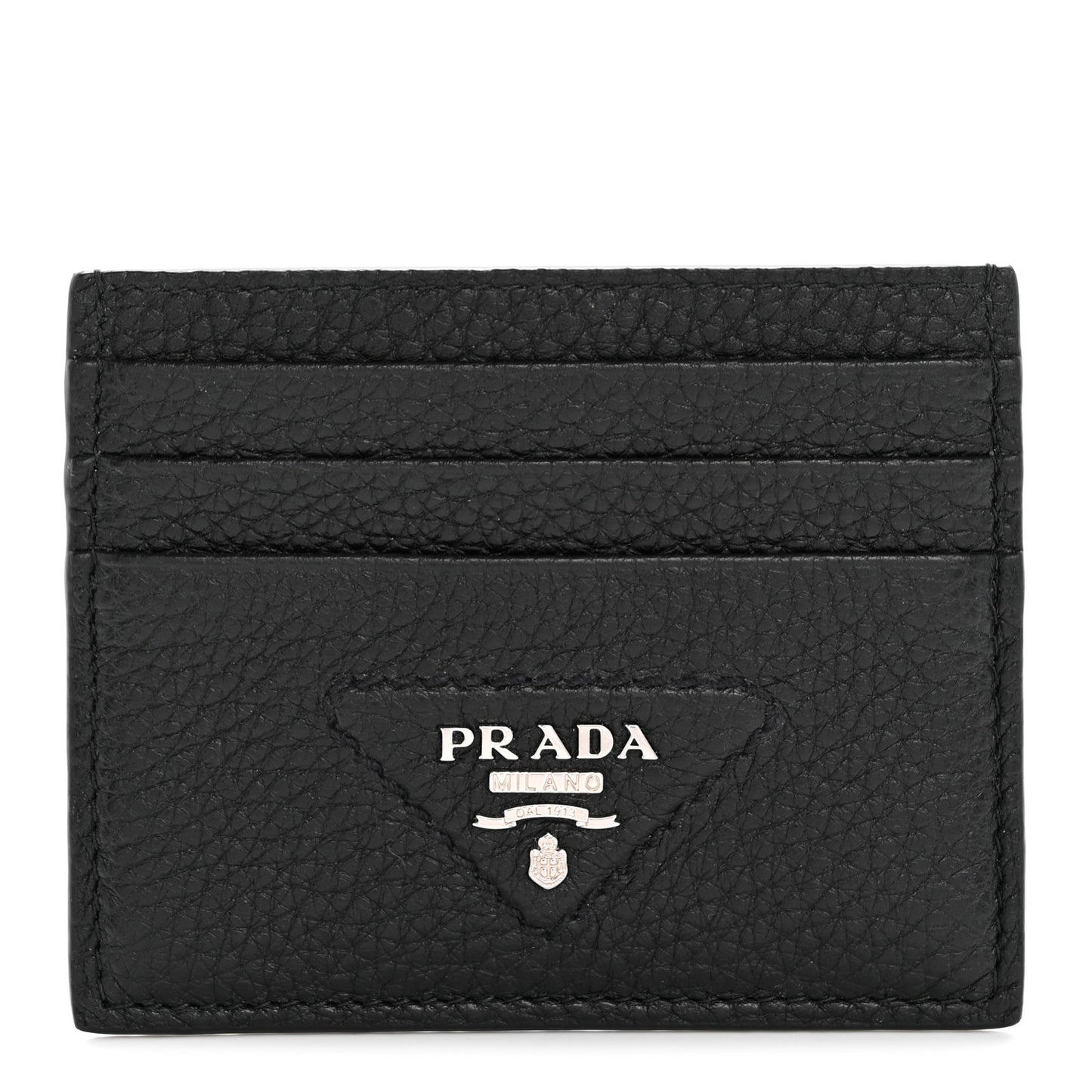 Vitello Daino Triangle Card Holder Black