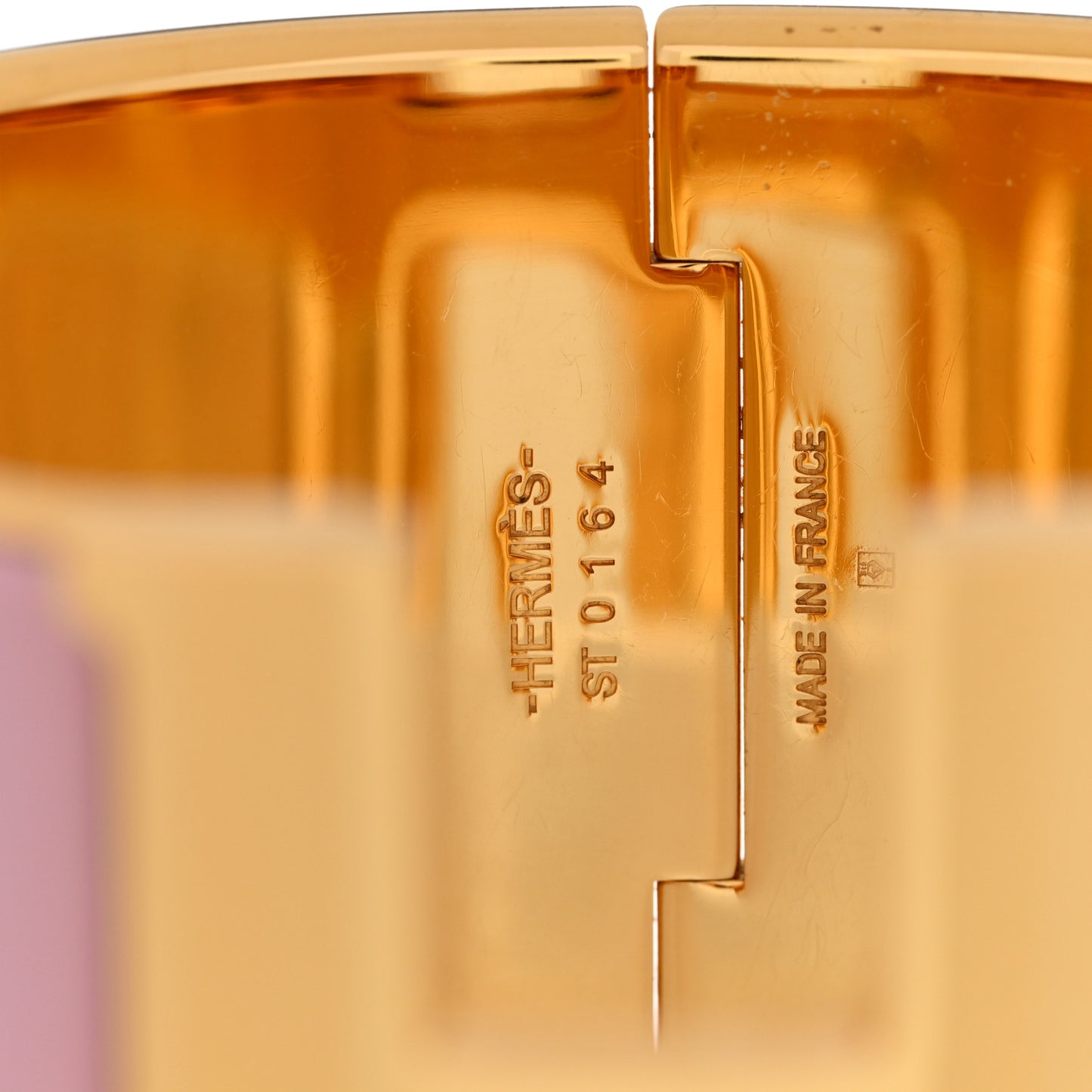 Enamel Extra Wide Clic Clac H Bracelet GM Rose Poudre