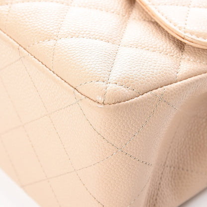 Chanel Caviar Quilted Jumbo Double Flap Beige Clair 10 of 14