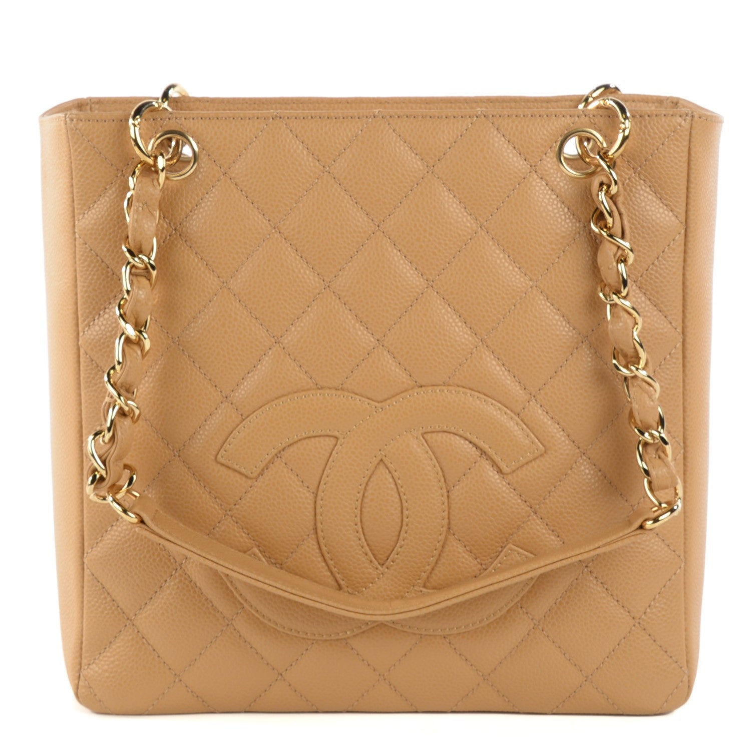 Chanel Caviar Quilted Petit Shopping Tote PST Beige 1 of 14