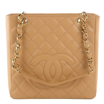 Chanel Caviar Quilted Petit Shopping Tote PST Beige 1 of 14