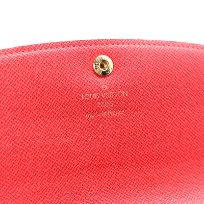 Louis Vuitton Damier Ebene Emilie Wallet Red 6 of 7