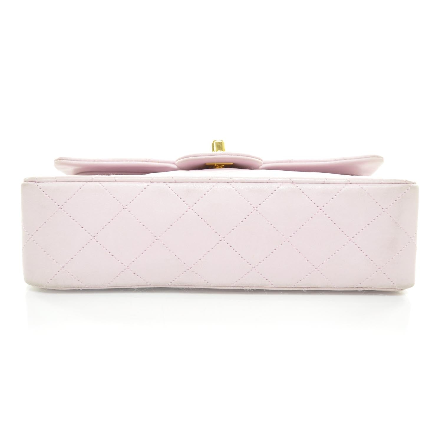 Chanel Lambskin Quilted Small Double Flap Pink 4 of 12