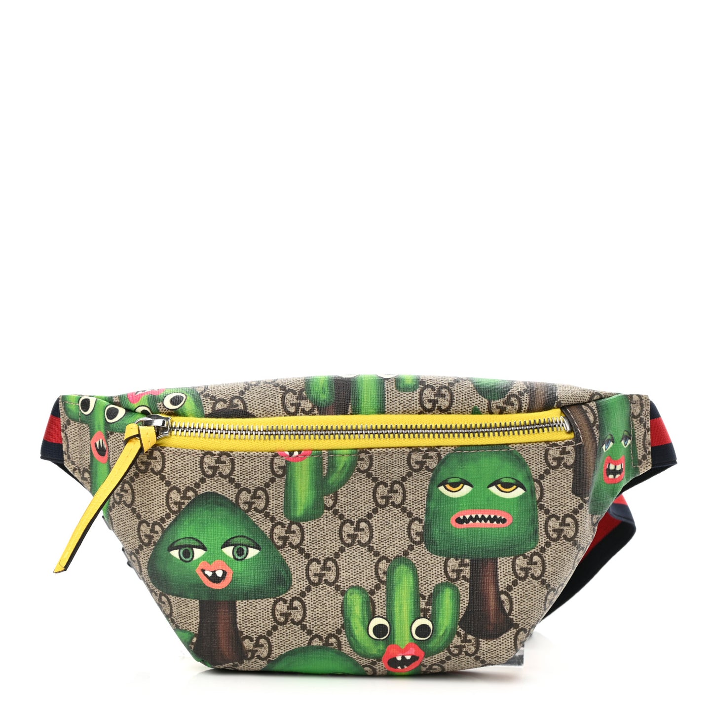 GG Supreme Monogram Smiling Plants Childrens Belt Bag Multicolor