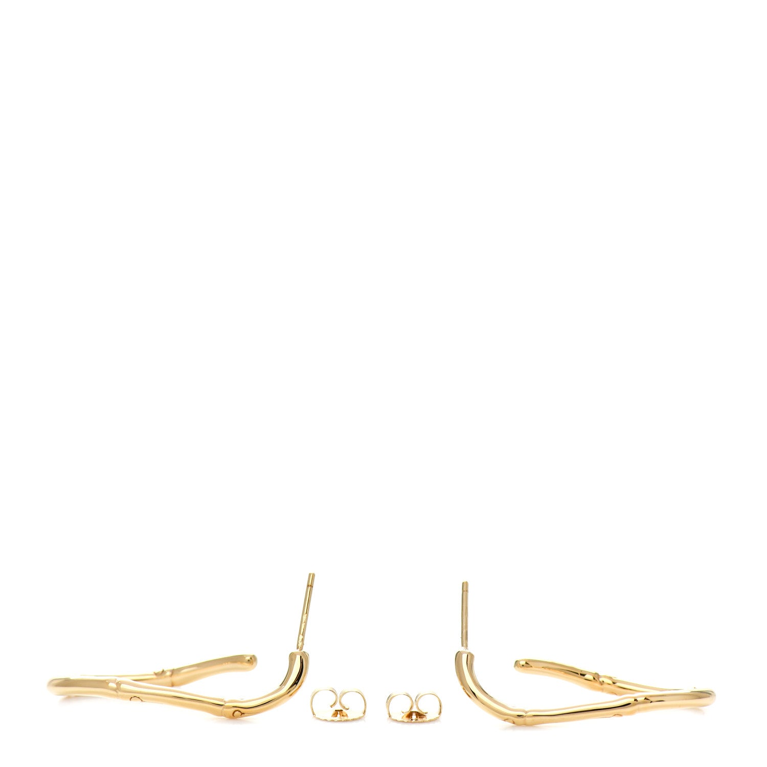 John Hardy 18K Yellow Gold Bamboo Twist Hoop Earrings 3 of 6